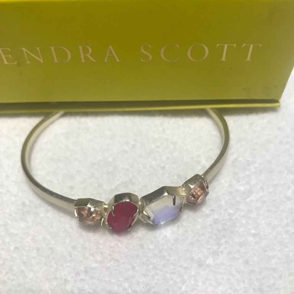 Kendra Scott Gold Bracelet with Red and Opalescent Stones